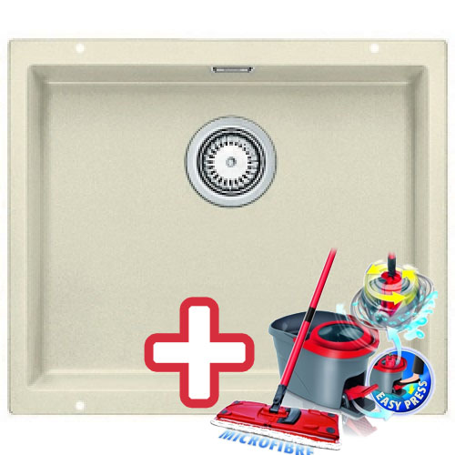 BLANCO Subline 500 - U drez Silgranit jasmín 513410 + ZADARMO VILEDA MOP Easy wring BLANCO Subline 500 - U drez Silgranit jasmín 513410 + ZADARMO VILEDA MOP Easy wring