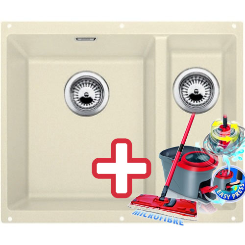 BLANCO Subline 340/160 - U drezSilgranit jasmín 513791 + ZADARMO VILEDA MOP Easy wring BLANCO Subline 340/160 - U drezSilgranit jasmín 513791 + ZADARMO VILEDA MOP Easy wring