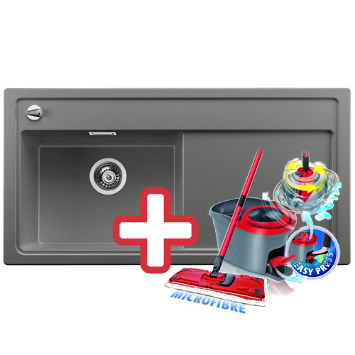 BLANCO ZENAR XL 6 S Silgranit drez, sivá skala, vanička vľavo 518929+ ZADARMO VILEDA MOP