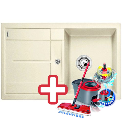 BLANCO Metra 45 S Compact drez Silgranit jasmín 519566 + ZADARMO VILEDA MOP Easy wring BLANCO Metra 45 S Compact drez Silgranit jasmín 519566 + ZADARMO VILEDA MOP Easy wring