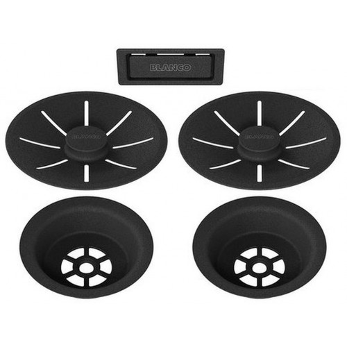 BLANCO Odtoková sada s prepadom C-overflow, čierna matná Black Edition 239979