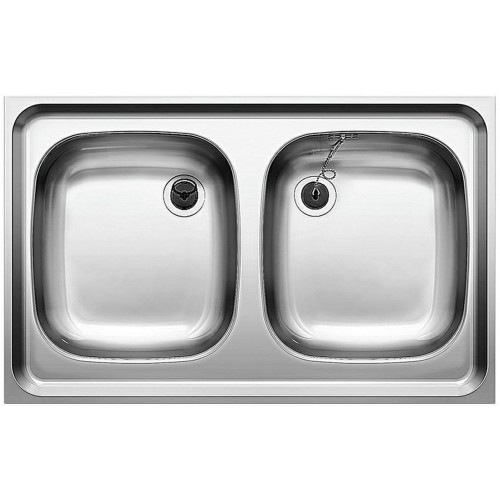 BLANCO MZ 8x5 Nerez prírodné lesk nástavný dvojdrez + armatúra 518219