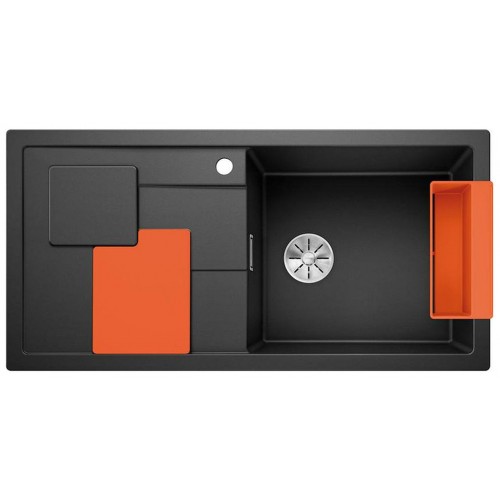BLANCO SITY XL 6 S InFino Silgranit čierna drez vpravo prísl. orange 525967