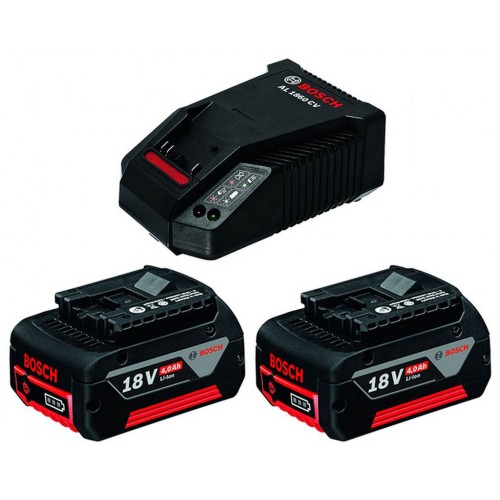 BOSCH Základná súprava 2× GBA 18V 4.0Ah + AL 1860 CV 1600A002F8