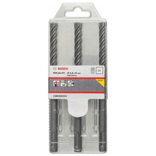 BOSCH Sada vrtákov SDS plus-5X, 3 ks pr. 6/8/10 mm 2608833912