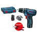 BOSCH GSR 12V-15 Aku skrutkovač + Kombinované kliešte Wiha 0615990K2L
