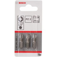 BOSCH Extra-Hart Skrutkovacie bit zvlášť tvrdý, PZ 2, 25 mm, 3ks 2607001558