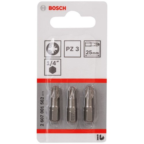 BOSCH Extra-Hart Skrutkovacie bit zvlášť tvrdý, PZ 3, 25 mm, 3ks 2607001562
