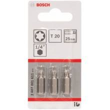 BOSCH Extra-Hart Skrutkovacie bit zvlášť tvrdý, T20, 25 mm, 3ks 2607001611