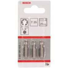 BOSCH Extra-Hart Skrutkovacie bit zvlášť tvrdý, T25, 25 mm, 3ks 2607001615