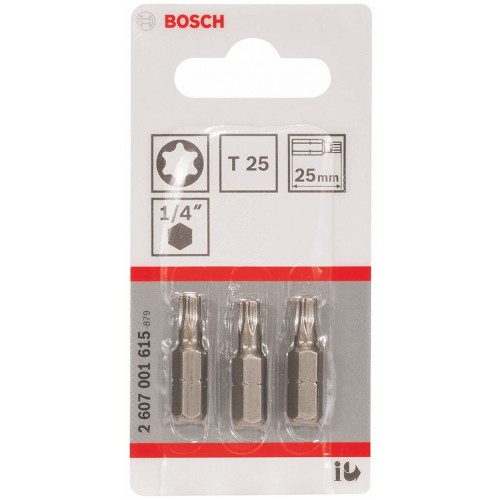 BOSCH Extra-Hart Skrutkovacie bit zvlášť tvrdý, T25, 25 mm, 3ks 2607001615