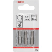 BOSCH Extra-Hart Skrutkovacie bit zvlášť tvrdý, HEX 5, 25 mm 2607001726