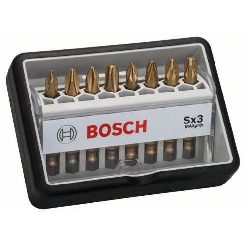 BOSCH 8dielna sada skrutkovacích bitov, Robust Line, Sx Max Grip 2607002572 BOSCH 8dielna sada skrutkovacích bitov, Robust Line, Sx Max Grip 2607002572