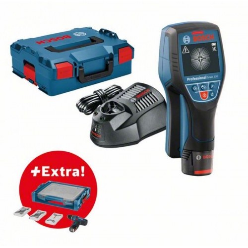 BOSCH D-tect 120 Univerzálny detektor + GSR 12V-15 Aku skrutkovač + 39ks príslušenstvo + k