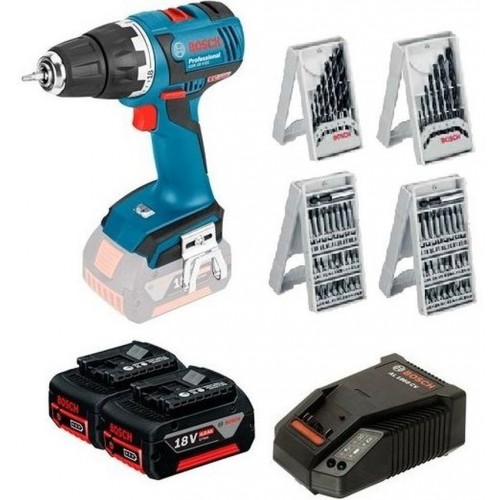 BOSCH GSR 18 V-EC Aku vŕtačka + 2x aku 18V / 4.0Ah + 68 príslušenstvo + L-Boxx 0615990HR8