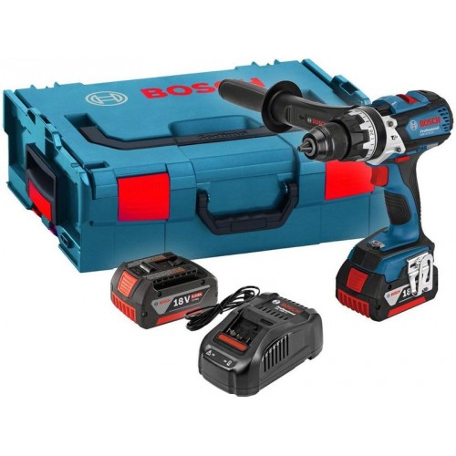 BOSCH GSR 18 VE-EC akumulátorový skrutkovač, L-BOXX, 2 x 5,0 Ah akumulátor 06019F1102