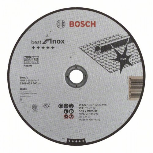 BOSCH Deliace kotúč rovný Best for Inox - Rapido 230x1,9mm, 2608603500