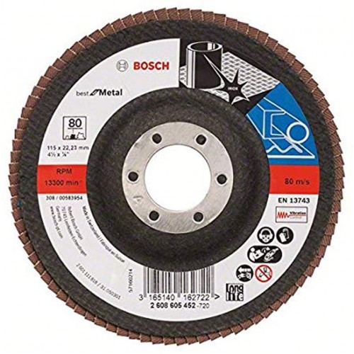 BOSCH Best for Metal Lamelový brusný kotouč X571, 115x22,23mm, 80, 2608605452