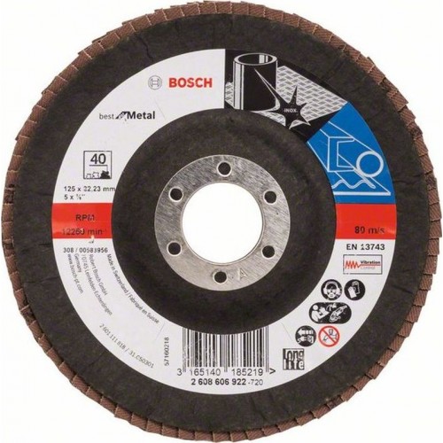 BOSCH Best for Metal Lamelový brúsny kotúč X571, 125x22,23mm, 40, 2608606922