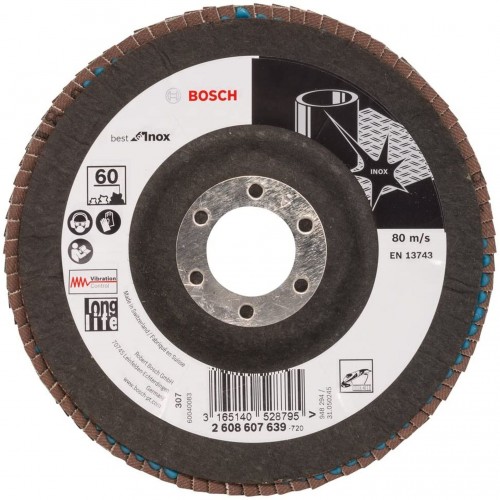 BOSCH Best for Inox Lamelový brúsny kotúč X581, 125x22,23 mm, 60, 2608607639