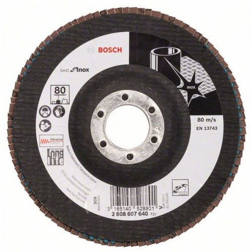 BOSCH Best for Inox Lamelový brúsny kotúč X581, 125x22,23 mm, 80, 2608607640