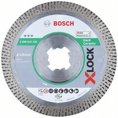 BOSCH Best for Hard Ceramic systému X-LOCK, Diamantový rezný kotúč, 125 mm 2608615135