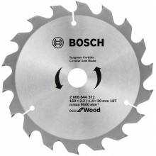 BOSCH Pílový kotúč Eco for Wood, 160x20x2,2/1,4 z18, 2608644372