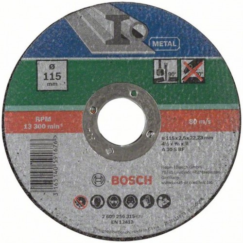 BOSCH Deliace kotúč rovný 115x2,5 mm, kov 2609256315 BOSCH Deliace kotúč rovný 115x2,5 mm, kov 2609256315