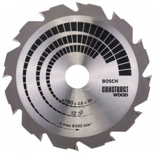 BOSCH Construct Wood Pílový kotúč 190x2,6/1,6 mm 2608640633