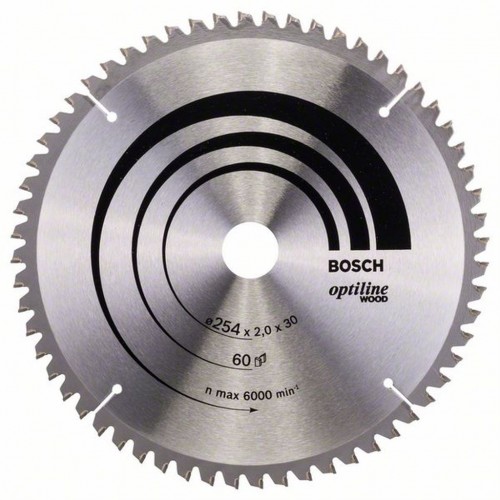 BOSCH Pílový kotúč Optiline Wood, 254x2,0/1,4 mm 2608640436