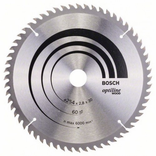 BOSCH Pílový kotúč Optiline Wood, 254x2,8 / 1,8 mm 2608640444