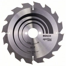 BOSCH Pílový kotúč Optiline Wood, 190 x 2,0/2,0 mm, 16z, 2608641184