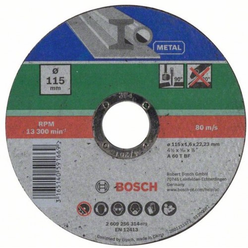 BOSCH Deliaci kotúč rovný 115x1,6 mm, kov 2609256314