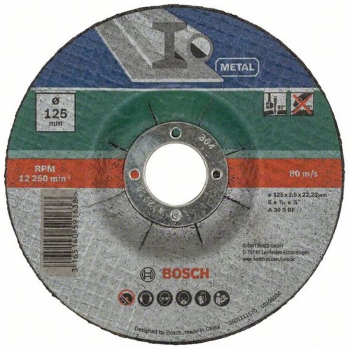 BOSCH 5-dielna súprava deliacich kotúčov lomených na kov, 125x2,5mm 2609256333