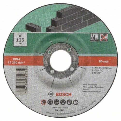 BOSCH 5-dielna súprava deliacich kotúčov lomených na kameň, 125x2,5mm, 5ks 2609256335