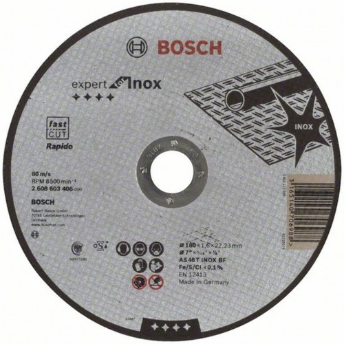BOSCH Deliaci kotúč rovný Expert for Inox - Rapido, 180x1,6 mm 2608603406