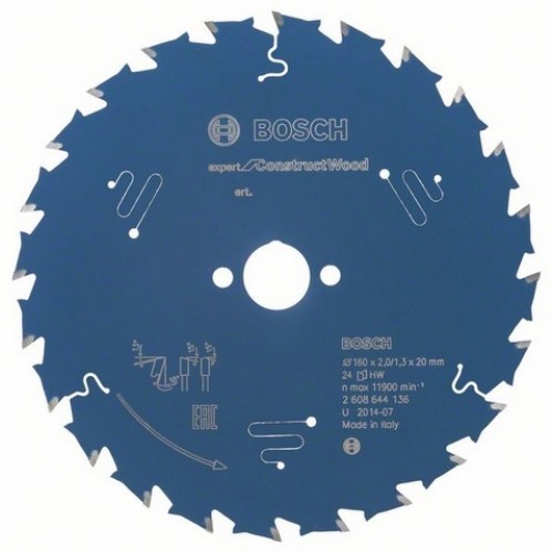 BOSCH Pílový kotúč Expert for Construct Wood, 160 x 2,0 / 1,3 mm 2608644136