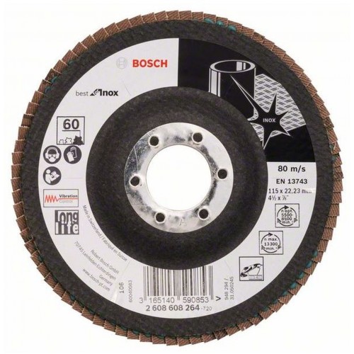BOSCH Best for Inox Lamelový brúsny kotúč X581, 125x22,23 mm, 60, 2608608277
