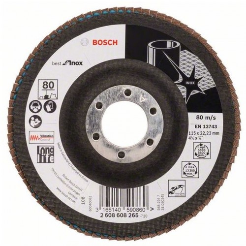 BOSCH Best for Inox Lamelový brúsny kotúč X581, 115x22,23 mm, 80, 2608608265