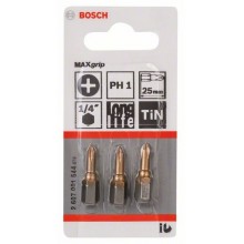 BOSCH Max Grip Skrutkovací bit, PH 1, 25 mm, 3 ks 2607001544