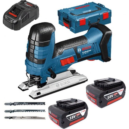 BOSCH GST 18 V-LI S priamočiara píla priamočiara, L-BOXX, 2x 5,0 Ah akumulátor 06015A5104