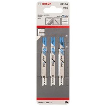 BOSCH Pílové listy do priamočiarej píly U 118 A, 80 mm, 3 ks 2608631511