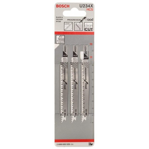 BOSCH Pílový list do priamočiarej píly U 234 X, 108 mm, 3 ks 2608633525