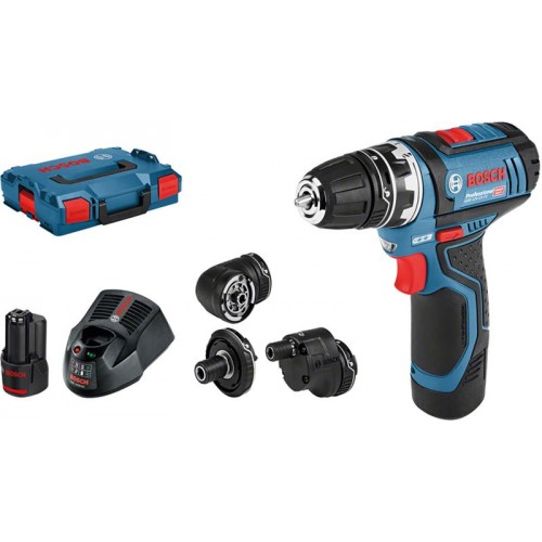VÝPREDAJ Bosch GSR 12V-15 FC Set Vŕtací skrutkovač 2x 2,0 A , 06019F6000 POŠKODENÝ KUFOR!
