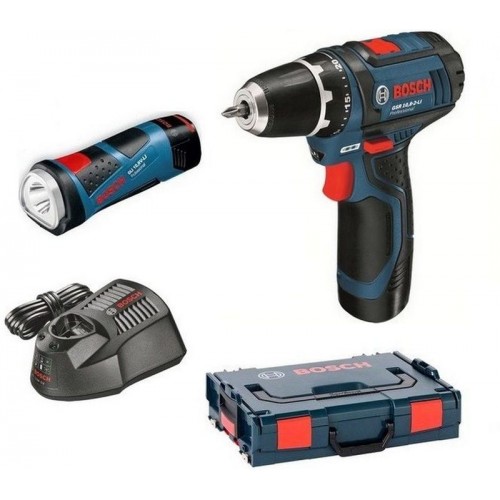 BOSCH GSR 12V-15 Vŕtacie skrutkovač + svietidlo GLI 12V-80, 0615990FZ9