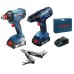 BOSCH GDX 180-Li Aku rázový uťahovák+GSR180-Li Aku vŕtací skrutkovač+Swiss Peak 06019G5222