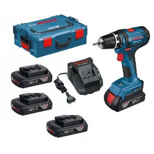 BOSCH GSR 18-2-LI Aku vŕtací skrutkovač + 3 x 1,5 Ah v L-BOXX 0.615.990.FD7