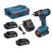 BOSCH GSR 18-2-LI Aku vŕtací skrutkovač + 3 x 1,5 Ah v L-BOXX 0.615.990.FD7