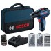 BOSCH GSR 12V-30 PROFESSIONAL Akumulátorový vŕtací skrutkovač, 12V 2x2,0Ah 06019G9001