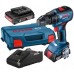 BOSCH GSB 18V-50 Akumulátorový kombinovaný skrutkovač, 18V 2x2.0Ah 06019H5100